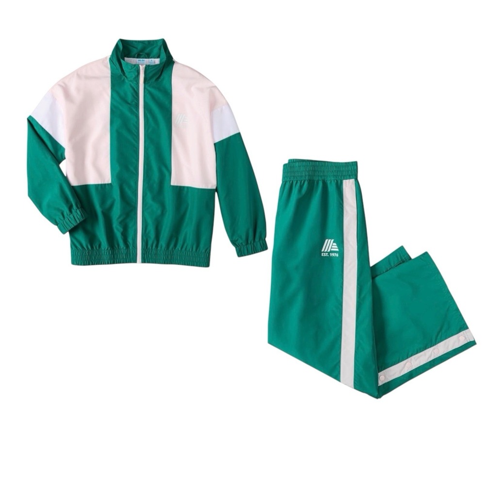 ALDI Gear Green Tracksuit Set Women's Small Windbreaker Jacket + Pants Viral